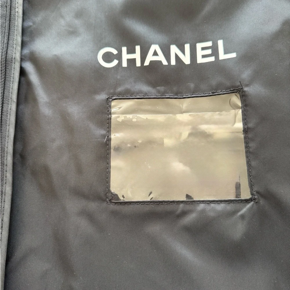 CHANEL plastic with zip garment/ dress bag